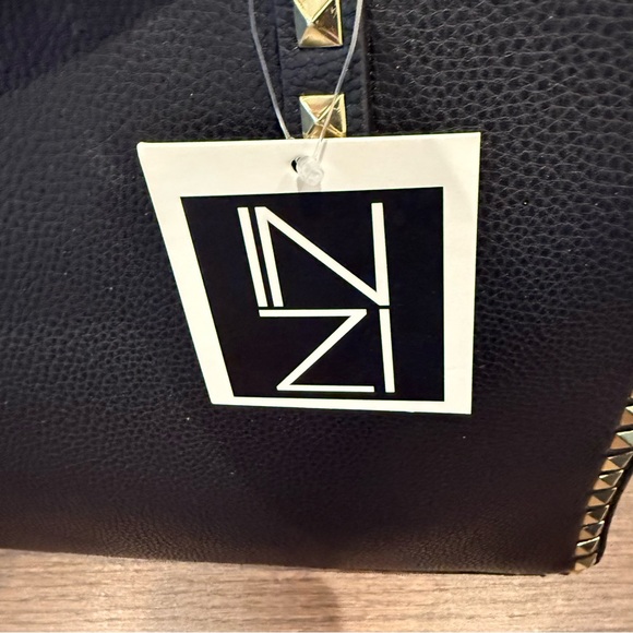 INZI Black & Gold Stud Accent Shoulder Tote (2 Bags in 1) - Picture 2 of 7